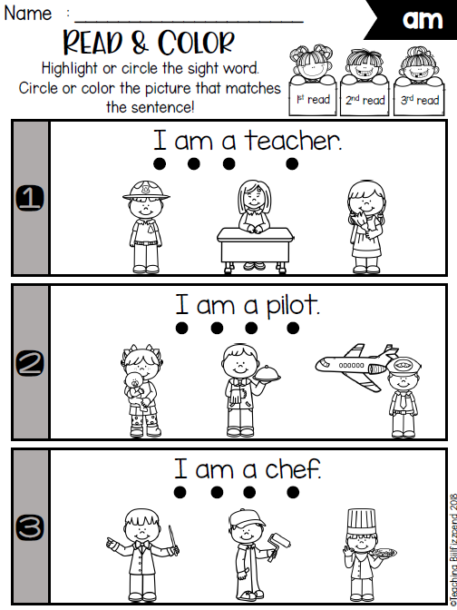 Sight Word Fluency Read and Color 图片11