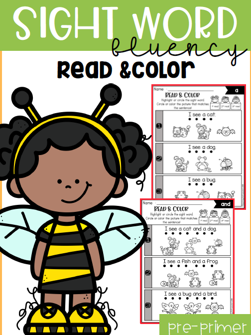 Sight Word Fluency Read and Color 图片5