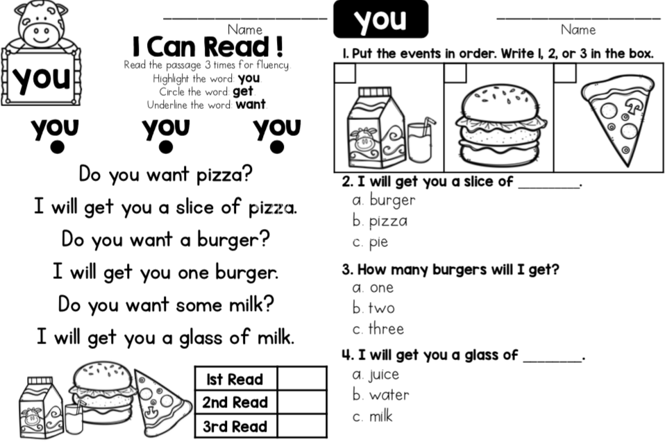 Sight Word Read Comprehension 图片13